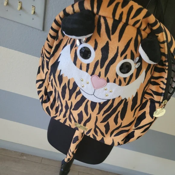 Betsey Johnson tiger backpack Betsey Johnson Spike Kitsch Mid Sized Tiger Animal Print  main image 2